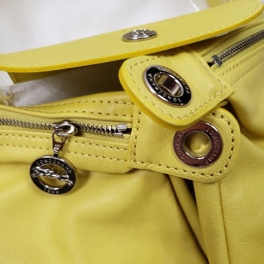 Longchamp Top Handle Leather Le Pliage Satchel - Picture 8 of 8